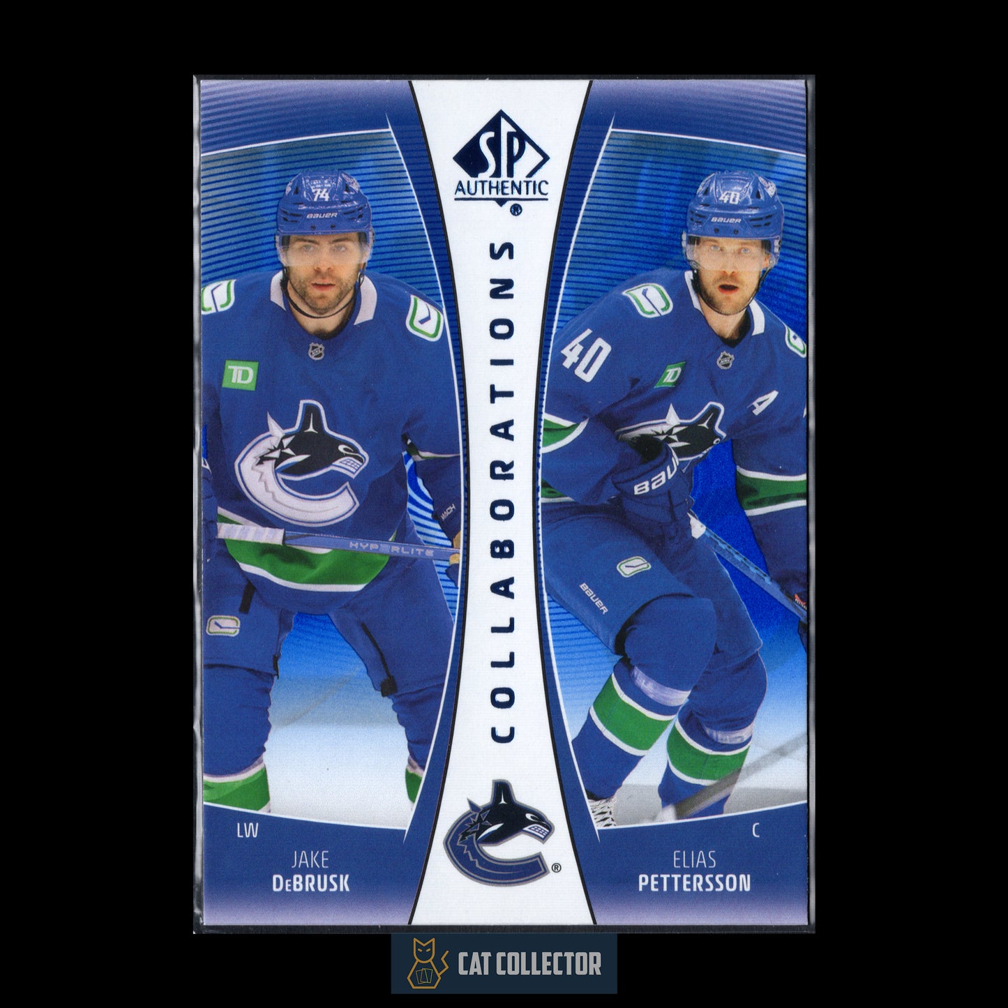2025-26 UD SP Authentic JAKE DEBRUSK / ELIAS PETTERSSON #CLB-22 Collaborations Blue