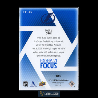 2025-26 UD SP Authentic DYLAN DUKE #FF-36 Freshman Focus RC