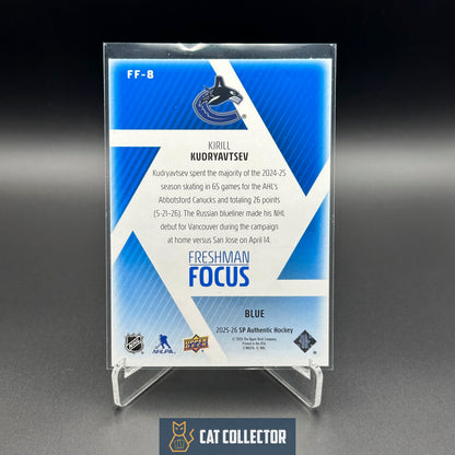 2025-26 UD SP Authentic KIRILL KUDRYAVTSEV #FF-8 Freshman Focus Blue RC