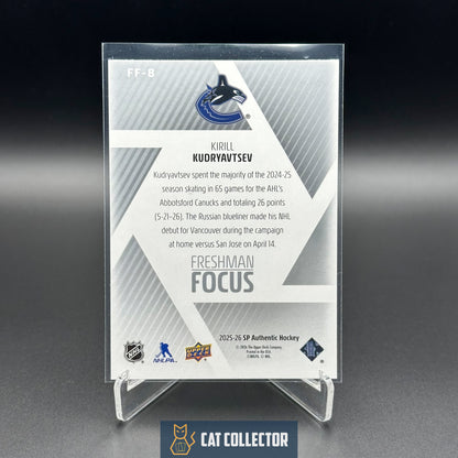 2025-26 UD SP Authentic KIRILL KUDRYAVTSEV #FF-8 Freshman Focus RC