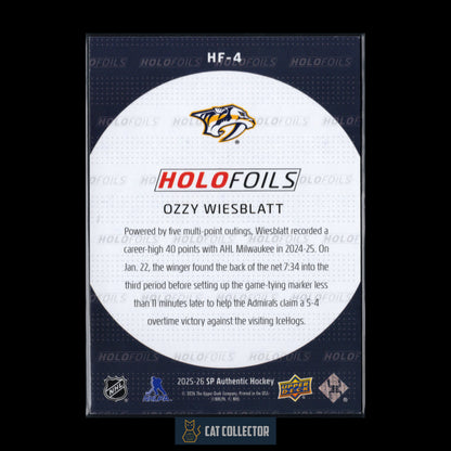 2025-26 UD SP Authentic OZZY WIESBLATT #HF-4 Holofoils RC