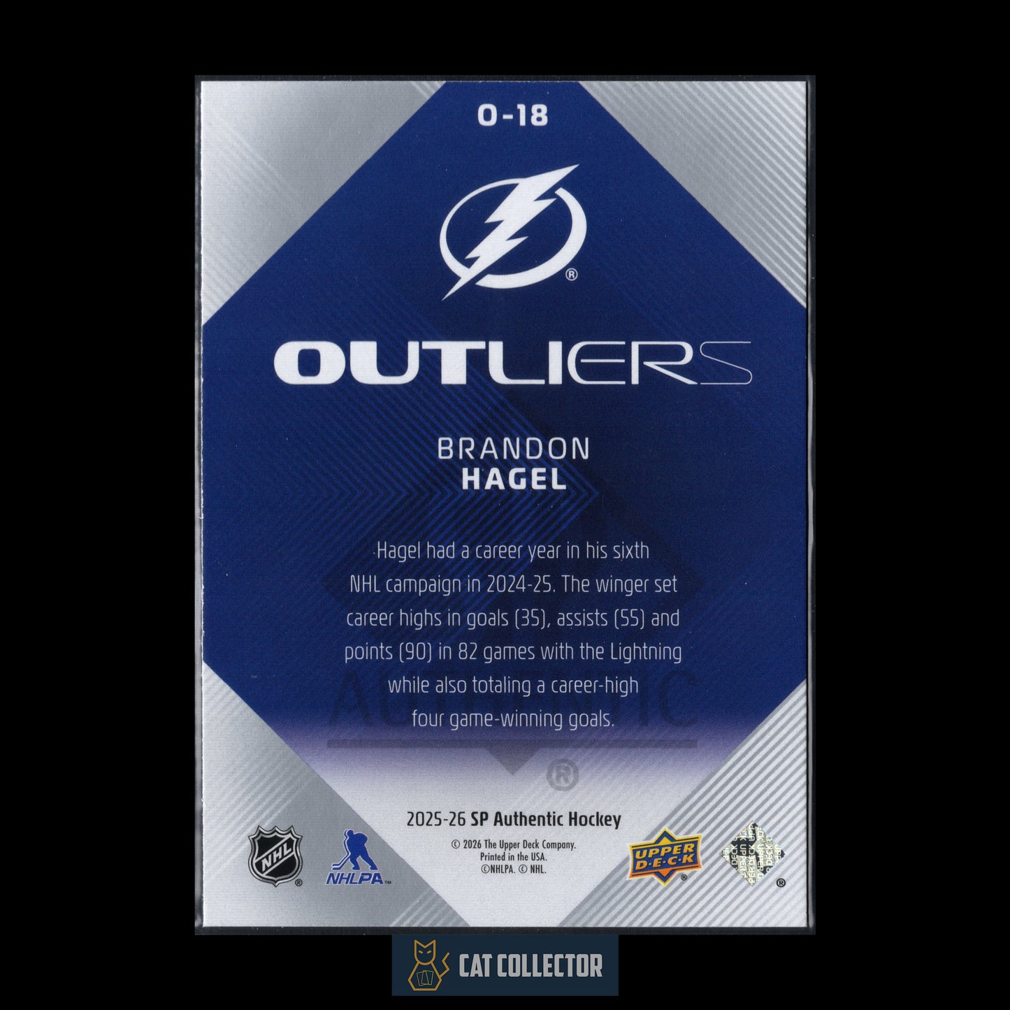 2025-26 UD SP Authentic BRANDON HAGEL #O-18 Outliers