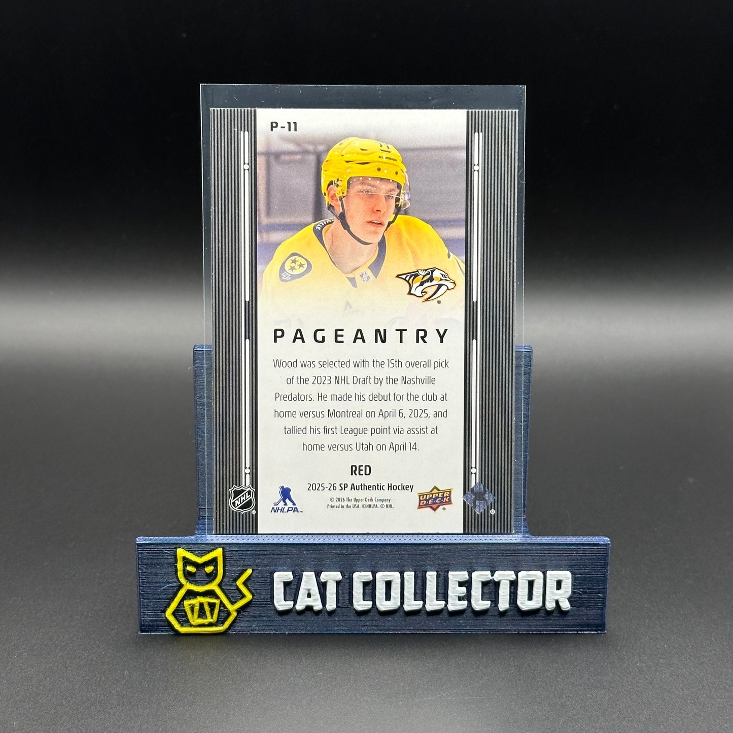 2025-26 UD SP Authentic MATTHEW WOOD #P-11 Pageantry Red RC
