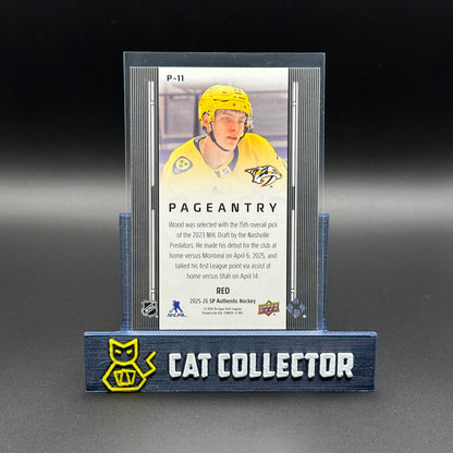 2025-26 UD SP Authentic MATTHEW WOOD #P-11 Pageantry Red RC