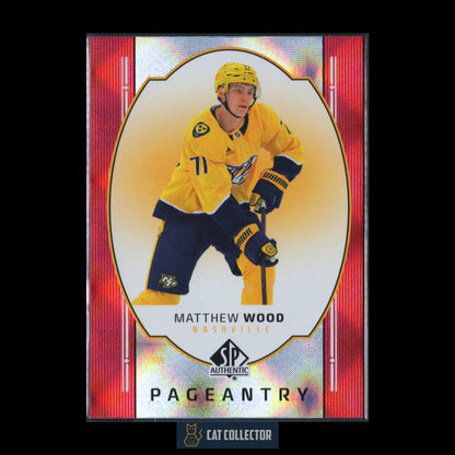 2025-26 UD SP Authentic MATTHEW WOOD #P-11 Pageantry Red RC