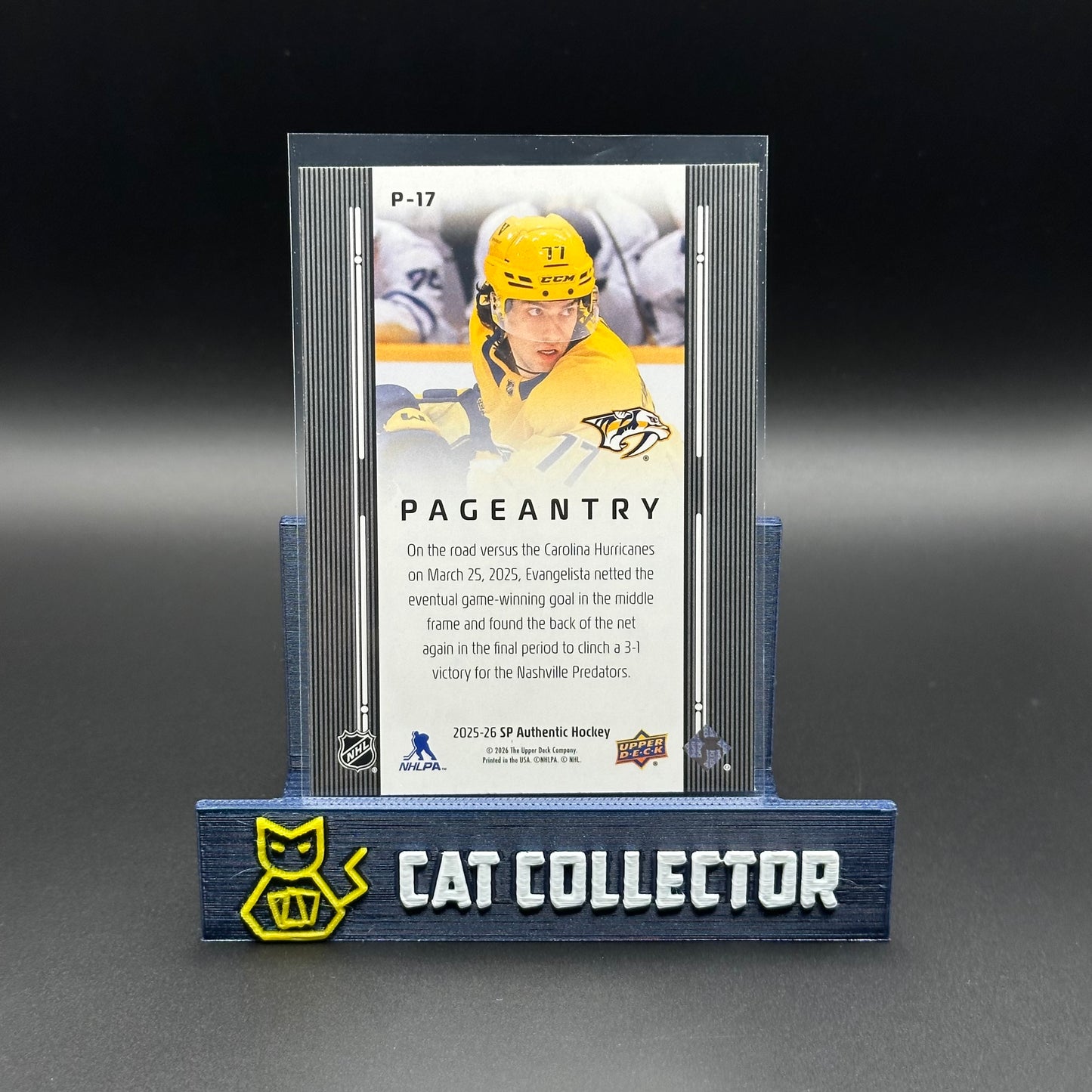 2025-26 UD SP Authentic LUKE EVANGELISTA #P-17 Pageantry