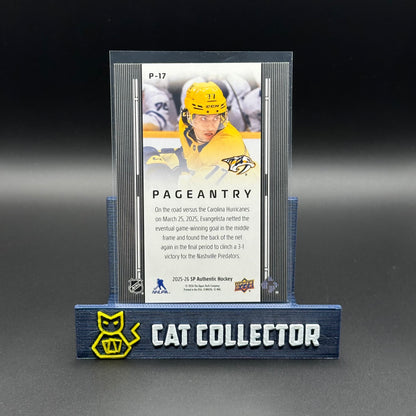 2025-26 UD SP Authentic LUKE EVANGELISTA #P-17 Pageantry