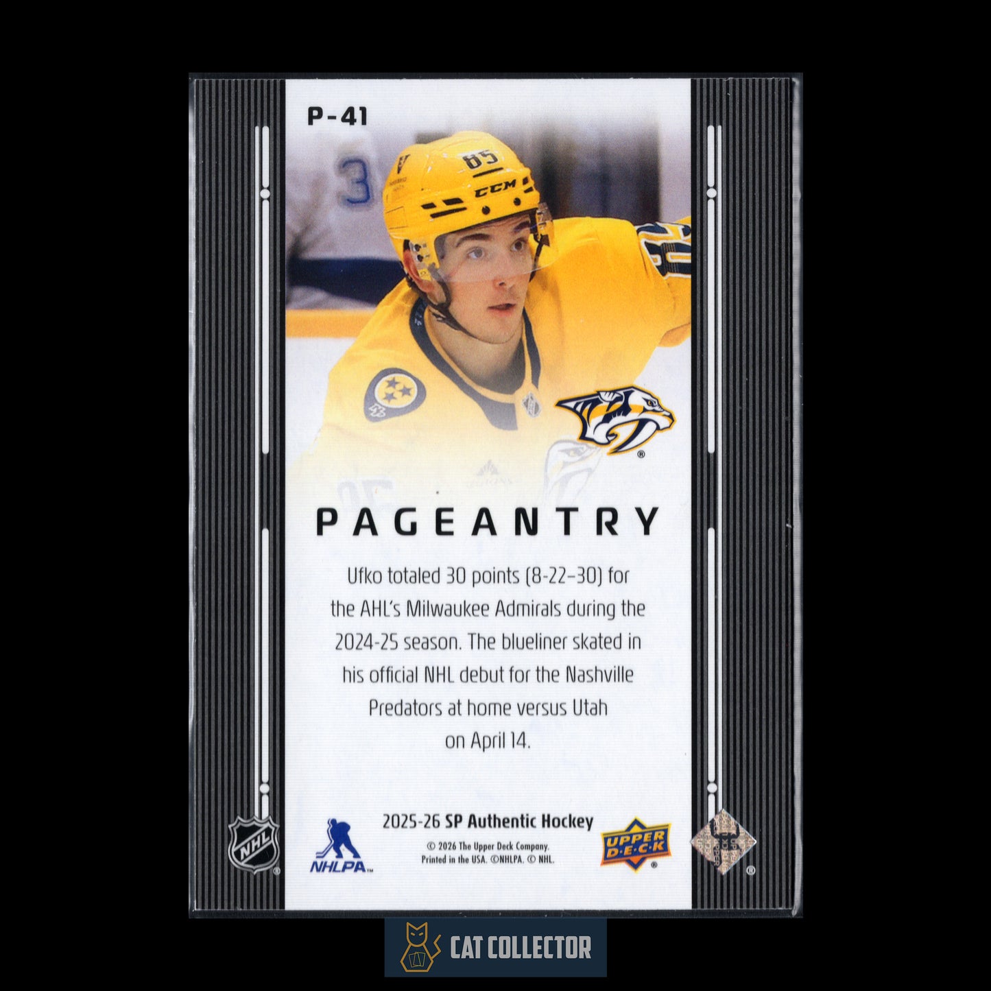 2025-26 UD SP Authentic RYAN UFKO #P-41 Pageantry RC