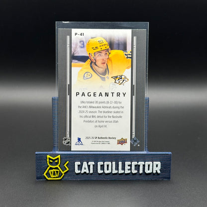 2025-26 UD SP Authentic RYAN UFKO #P-41 Pageantry RC