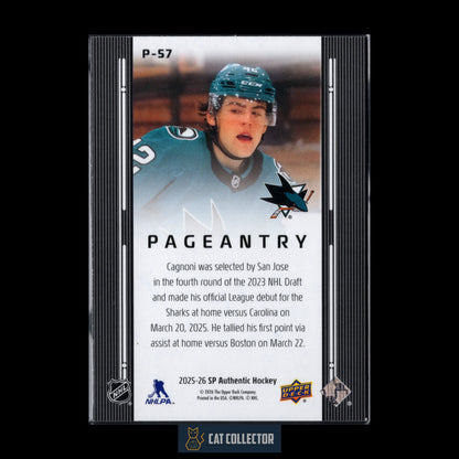 2025-26 UD SP Authentic LUCA CAGNONI #P-57 Pageantry RC