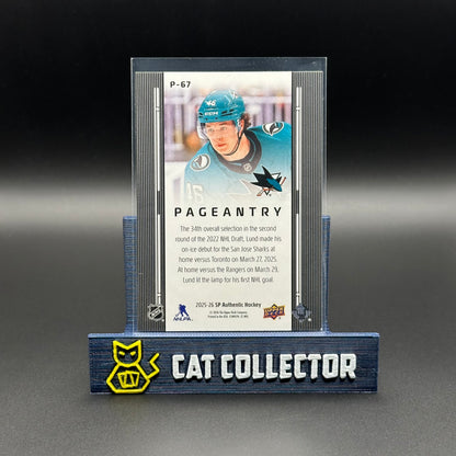 2025-26 UD SP Authentic CAM LUND #P-67 Pageantry