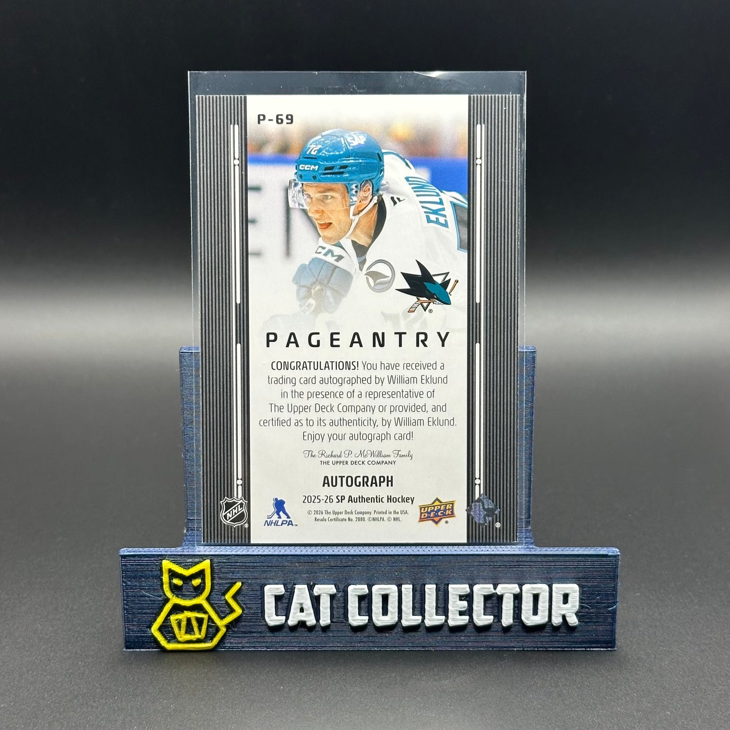 2025-26 UD SP Authentic WILLIAM EKLUND #P-69 Pageantry Auto