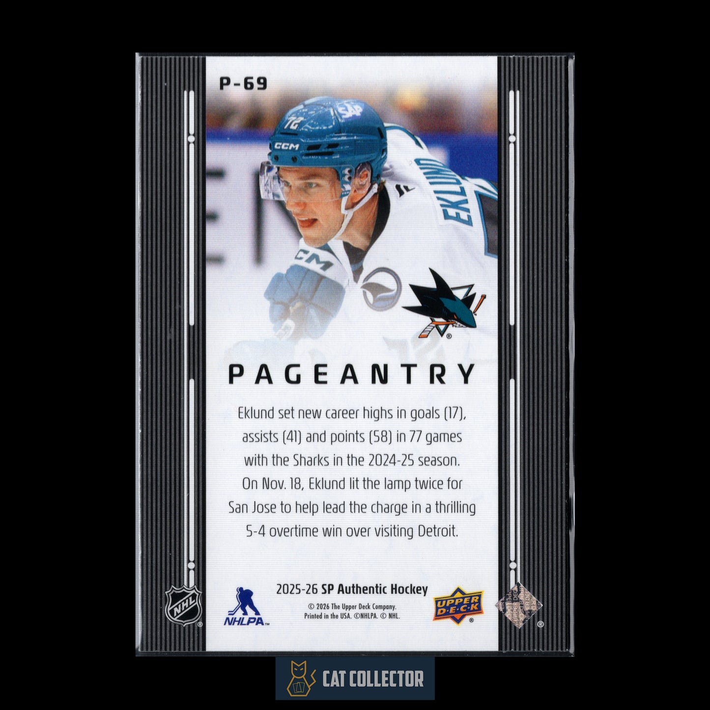 2025-26 UD SP Authentic WILLIAM EKLUND #P-69 Pageantry