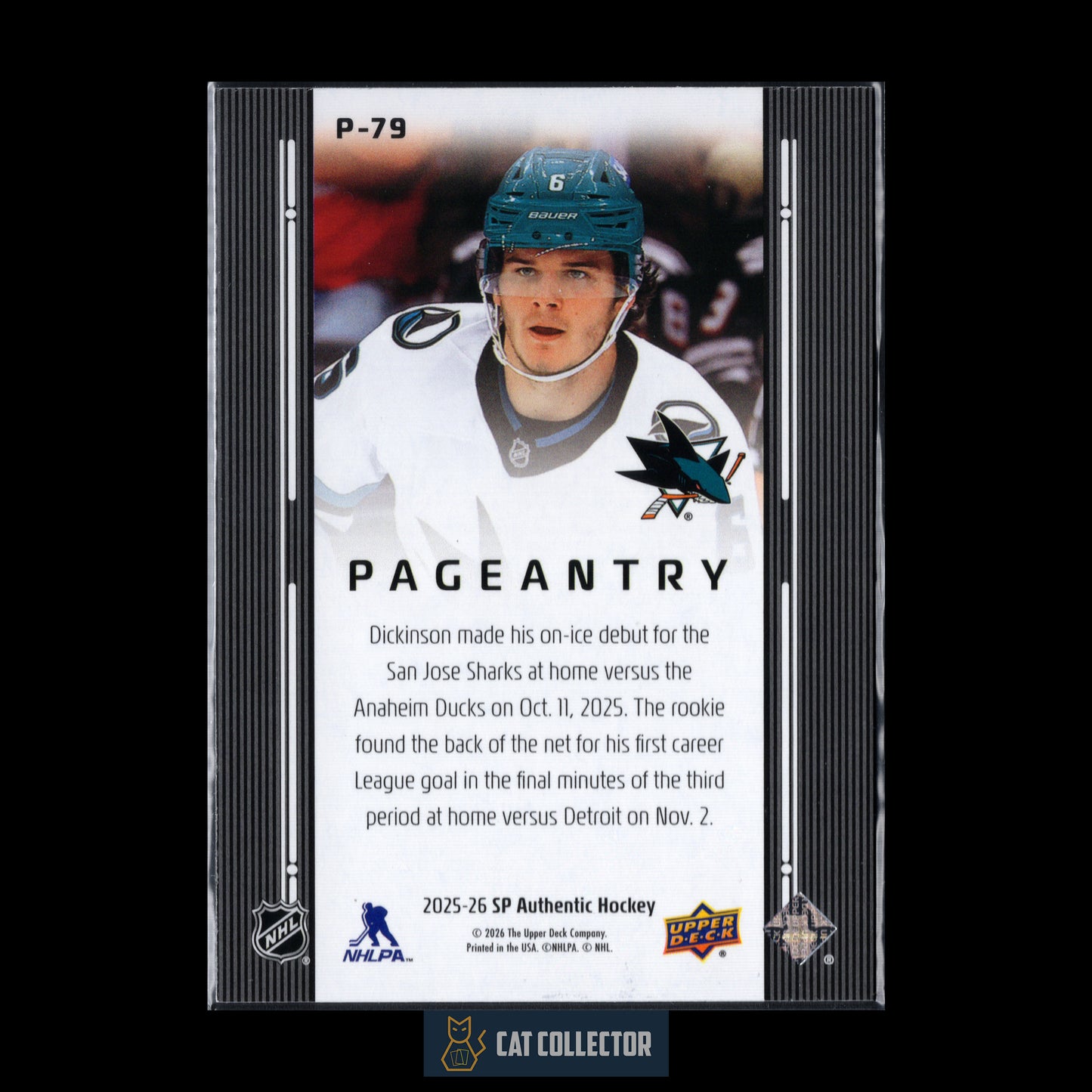 2025-26 UD SP Authentic SAM DICKINSON #P-79 Pageantry RC