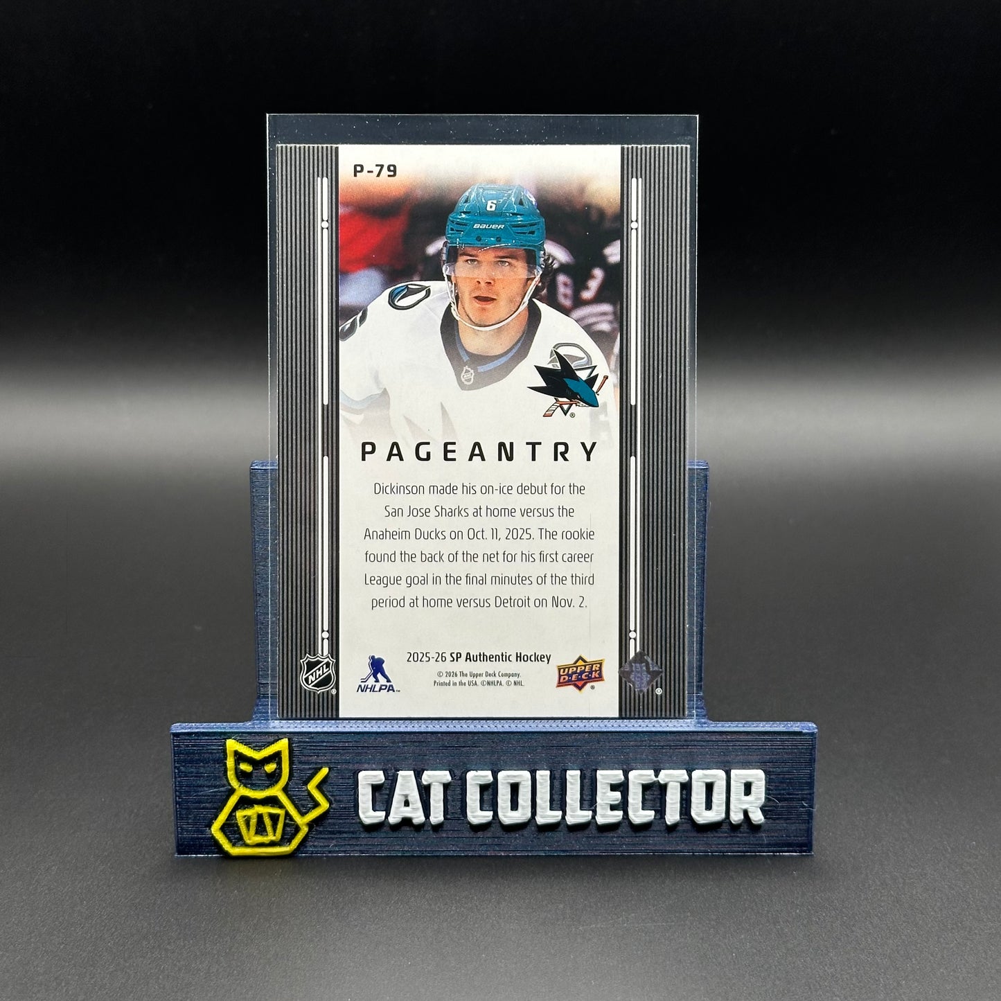 2025-26 UD SP Authentic SAM DICKINSON #P-79 Pageantry RC