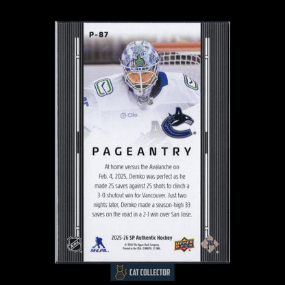 2025-26 UD SP Authentic THATCHER DEMKO #P-87 Pageantry