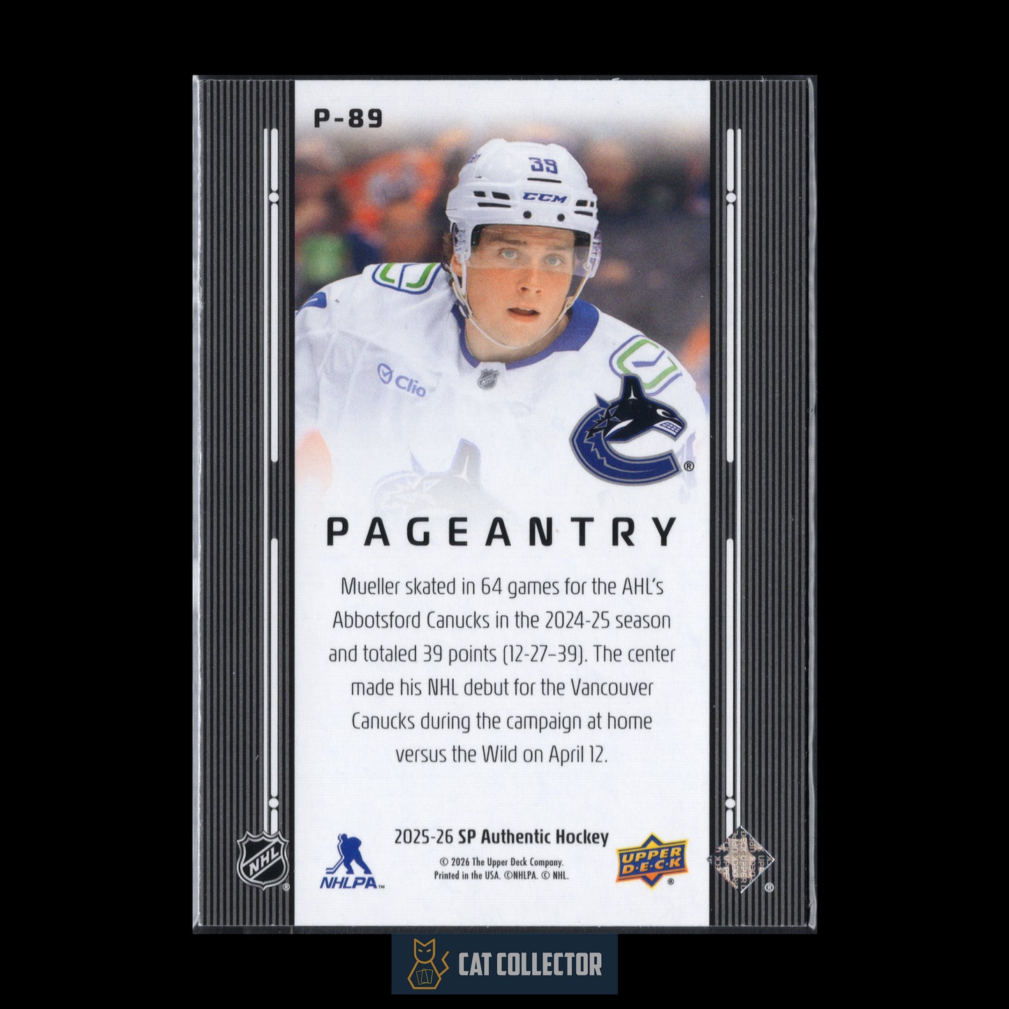 2025-26 UD SP Authentic TY MUELLER #P-89 Pageantry RC