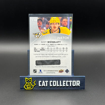 2025-25 UD SP Authentic OZZY WIESBLATT #S-66 Future Watch Spectrum FX Level 2 Bounty RC UNSCRATCHED