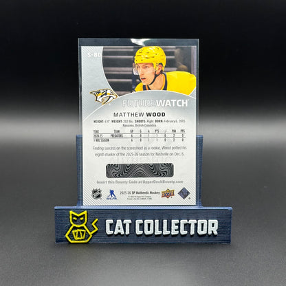 2025-25 UD SP Authentic MATTHEW WOOD #S-80 Future Watch Spectrum FX Level 2 Bounty RC UNSCRATCHED
