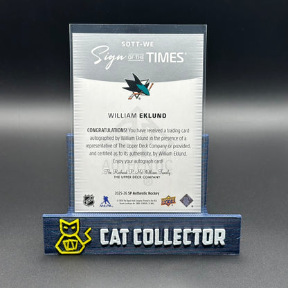2025-26 UD SP Authentic WILLIAM EKLUND #SOTT-WE Sign of the times Auto