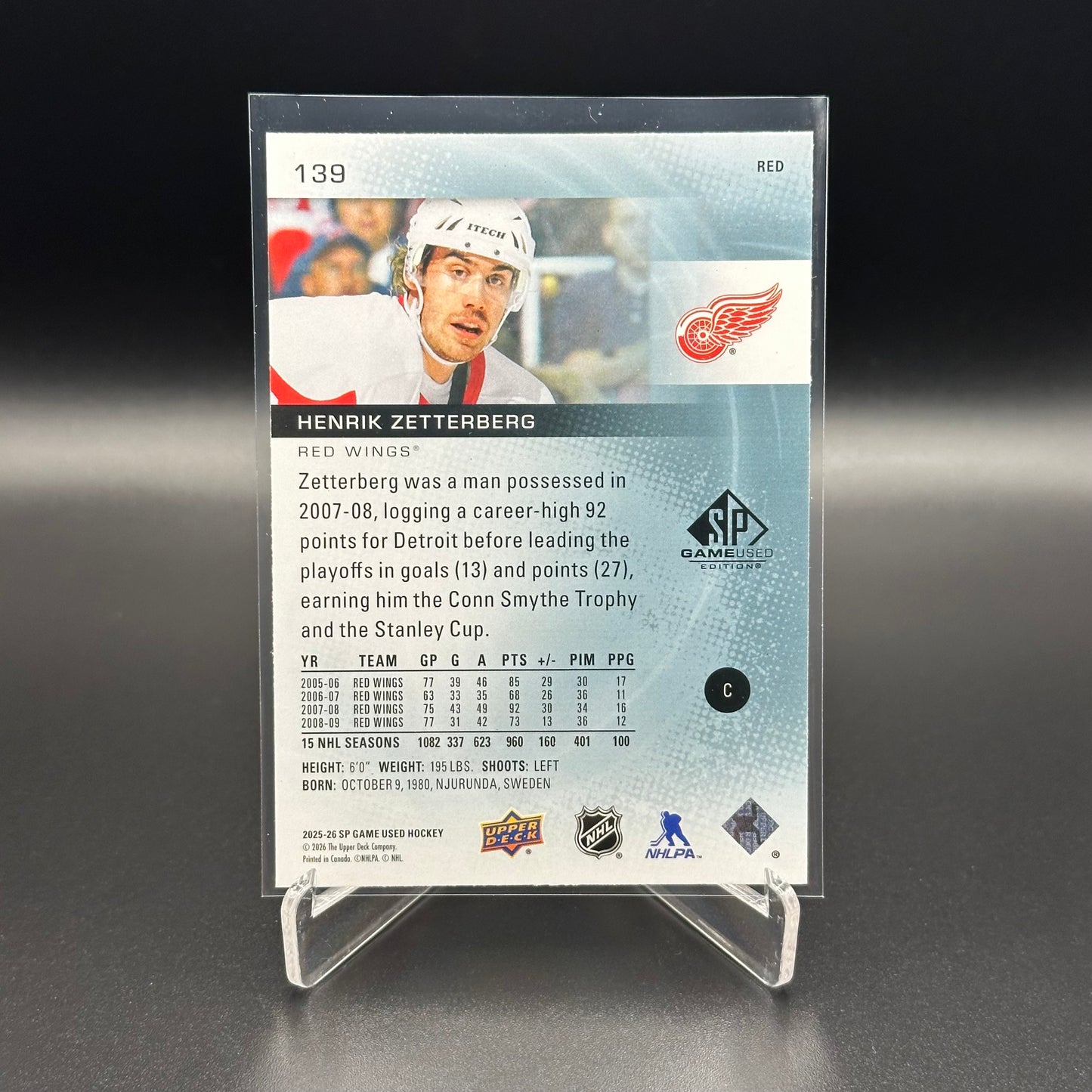 2025-26 Upper Deck SP Game Used HENRIK ZETTERBERG #139 Greats Red
