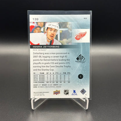2025-26 Upper Deck SP Game Used HENRIK ZETTERBERG #139 Greats Red