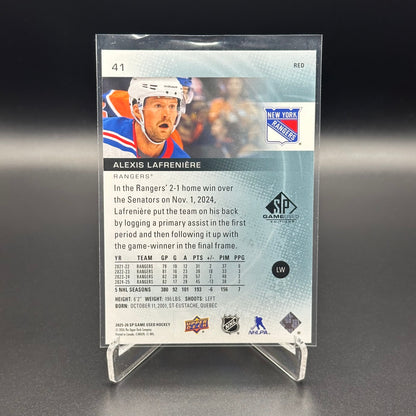 2025-26 UD SP Game Used ALEXIS LAFRENIERE #41 Red