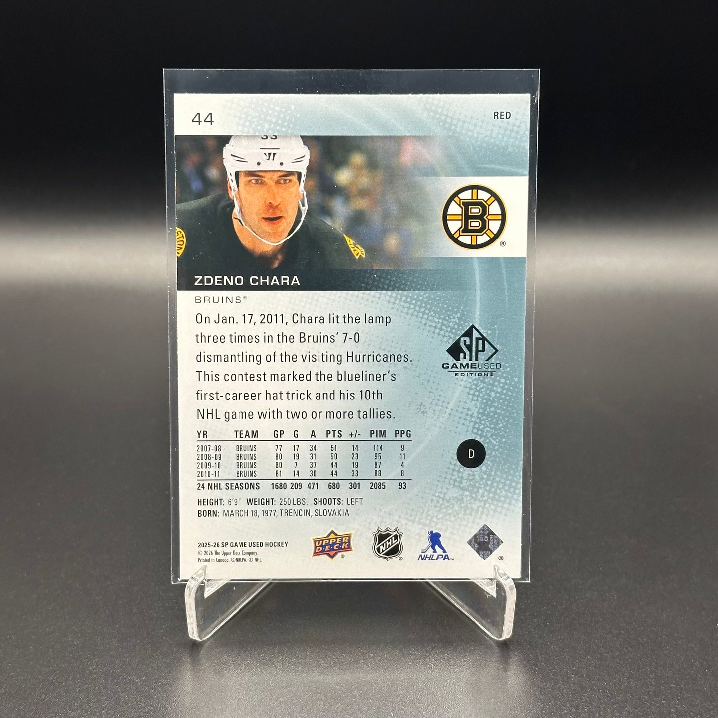 2025-26 Upper Deck SP Game Used ZDENO CHARA #44 Red