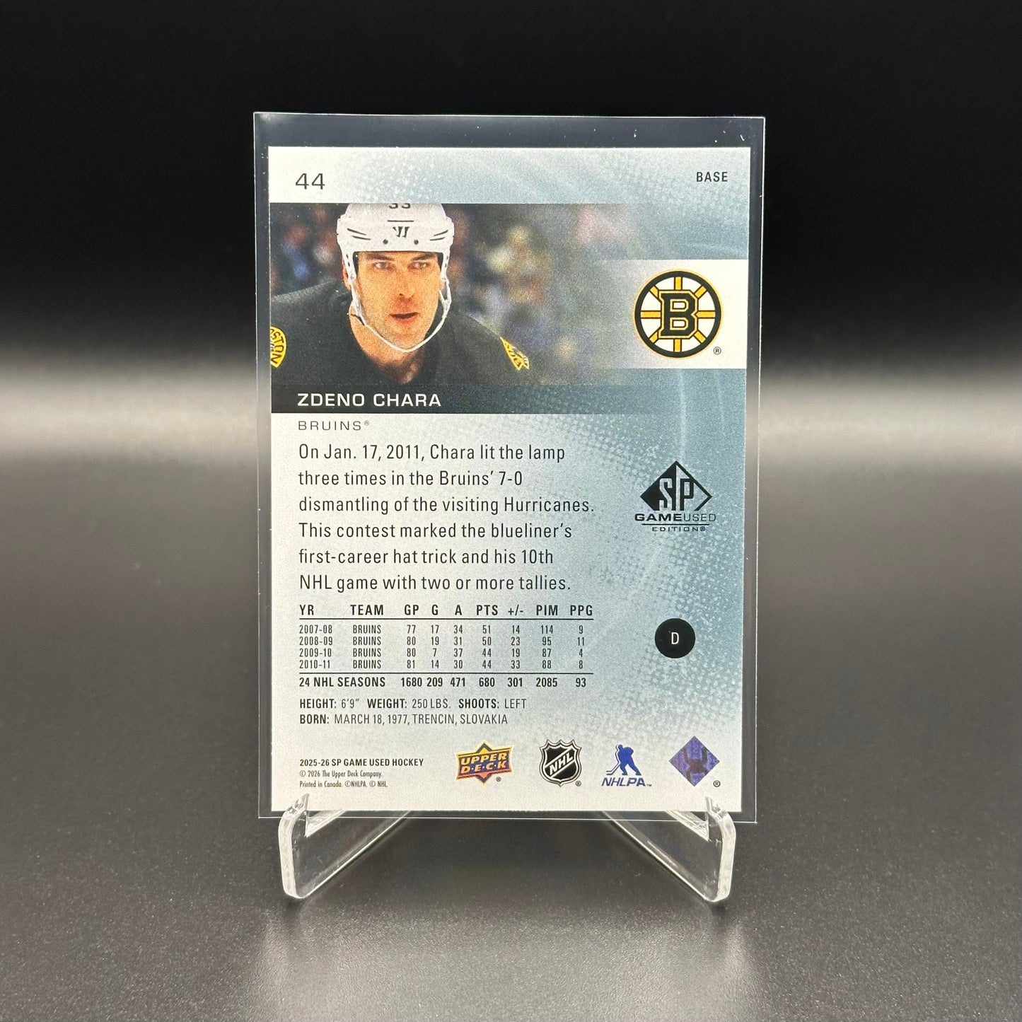 2025-26 Upper Deck SP Game Used ZDENO CHARA #44 Greats