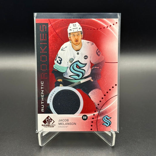 2025-26 Upper Deck SP Game Used JACOB MELANSON #AR-JM Red Jersey RC