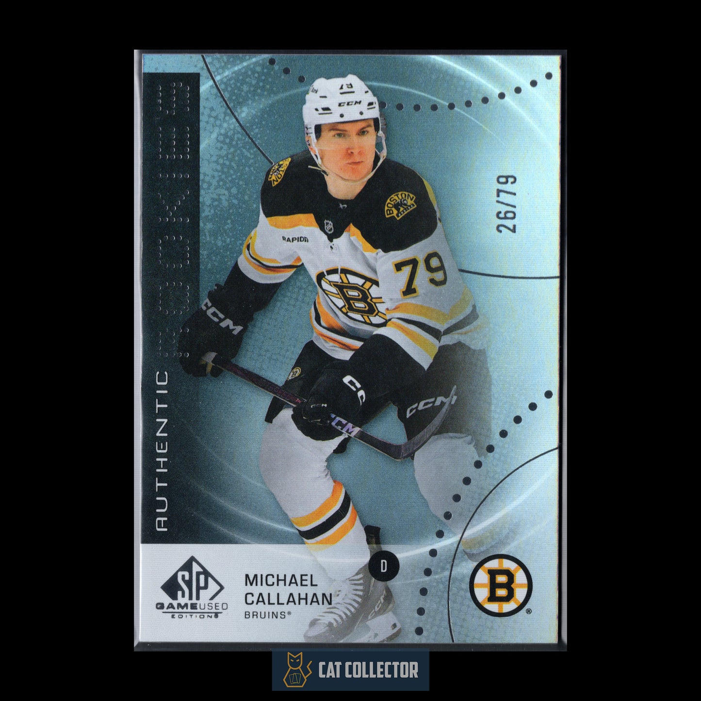 2025-26 UD SP Game Used MICHAEL CALLAHAN #AR-MC Authentic Rookie Rainbow RC /79