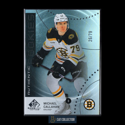 2025-26 UD SP Game Used MICHAEL CALLAHAN #AR-MC Authentic Rookie Rainbow RC /79