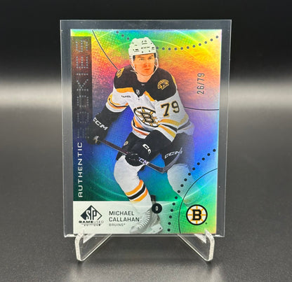 2025-26 UD SP Game Used MICHAEL CALLAHAN #AR-MC Authentic Rookie Rainbow RC /79
