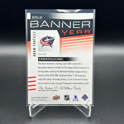 2025-26 Upper Deck SP Game Used ADAM FANTILLI #BYSS-AF Banner Year Stadium Series