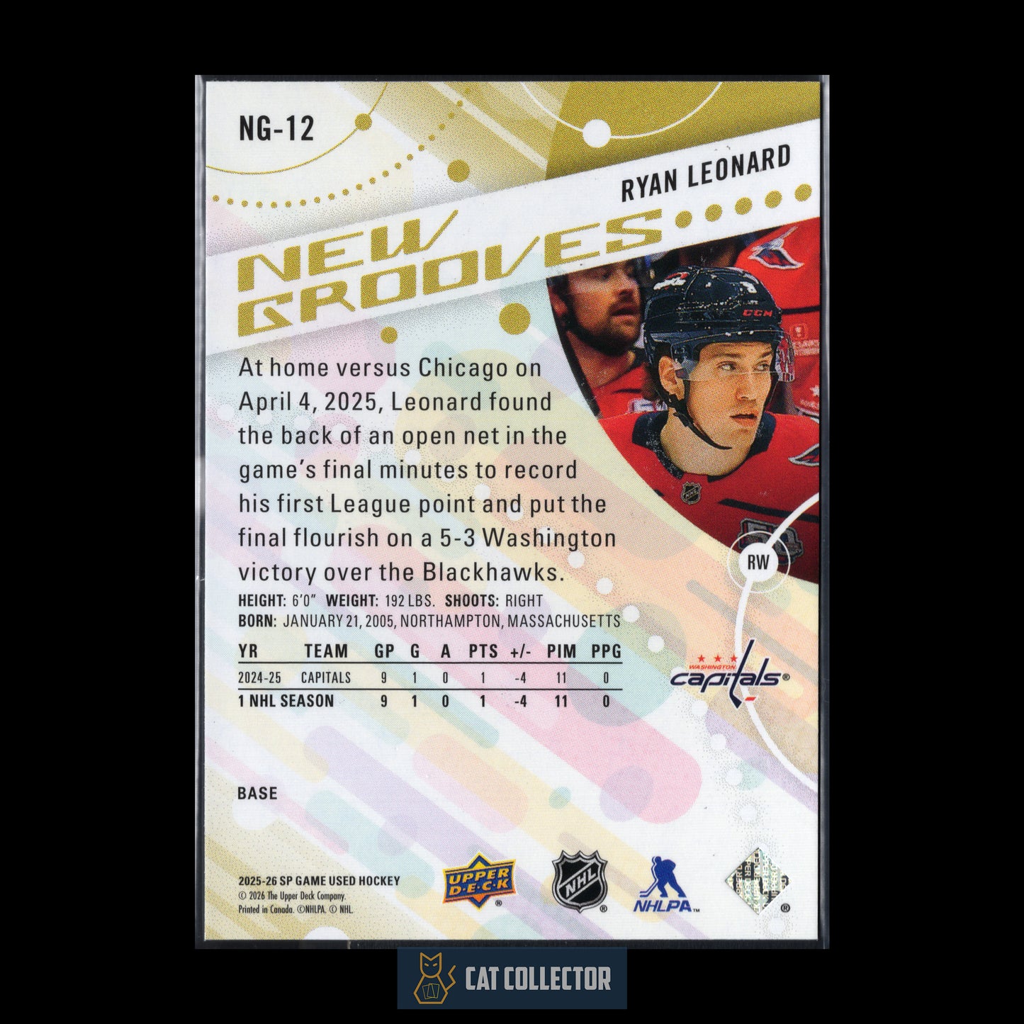 2025-26 Upper Deck SP Game Used RYAN LEONARD #NG-12 New Grooves Rookie RC