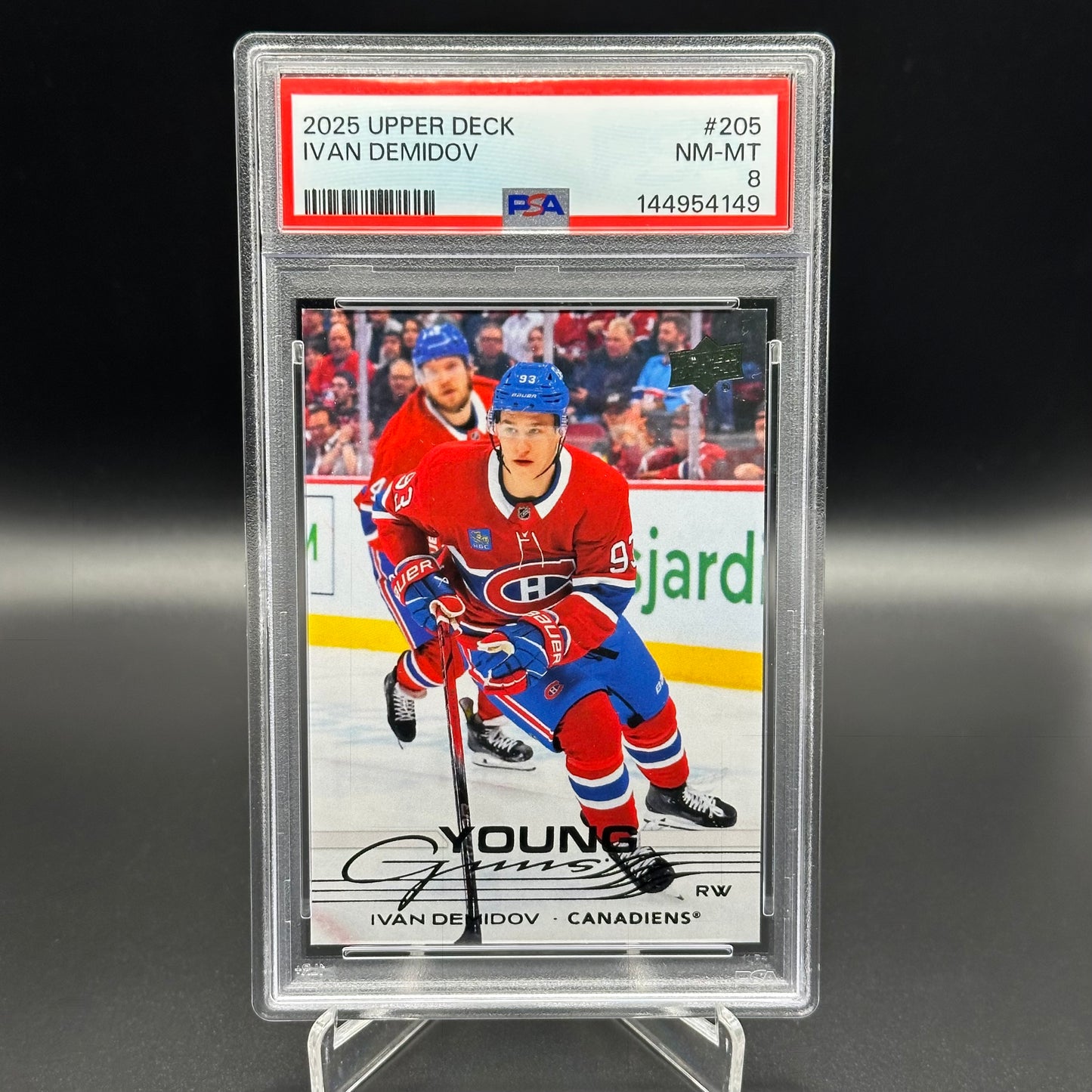 2025-26 Upper Deck Series 1 IVAN DEMIDOV #205 Young Guns RC PSA 8