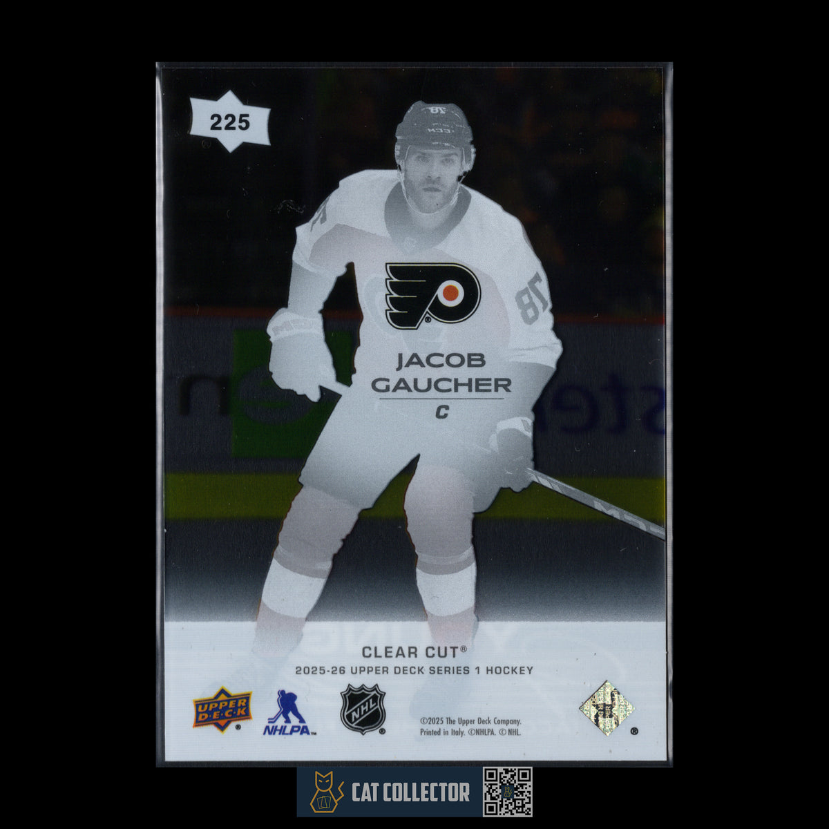 2025-26 UD Series 1 JACOB GAUCHER #225 Young guns Clear Cut Rookie RC