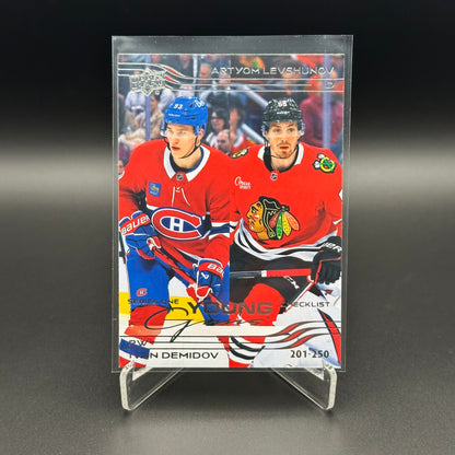 2025-26 Upper Deck Series 1 IVAN DEMIDOV / ARTYOM LEVSHUNOV #250 Young guns Checklist RC