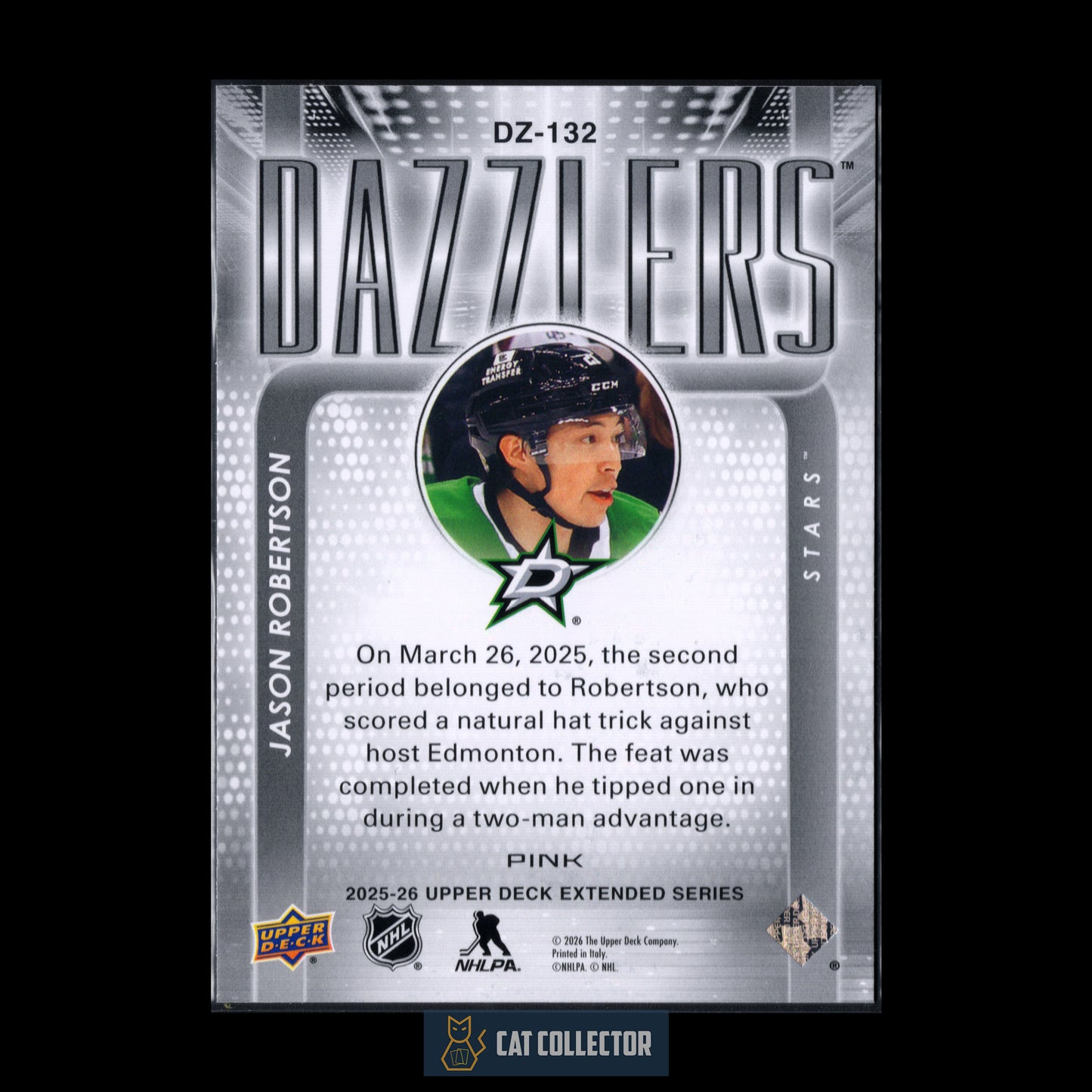 2025-26 Upper Deck Extended series JASON ROBERTSON #DZ-132 Dazzlers Pink