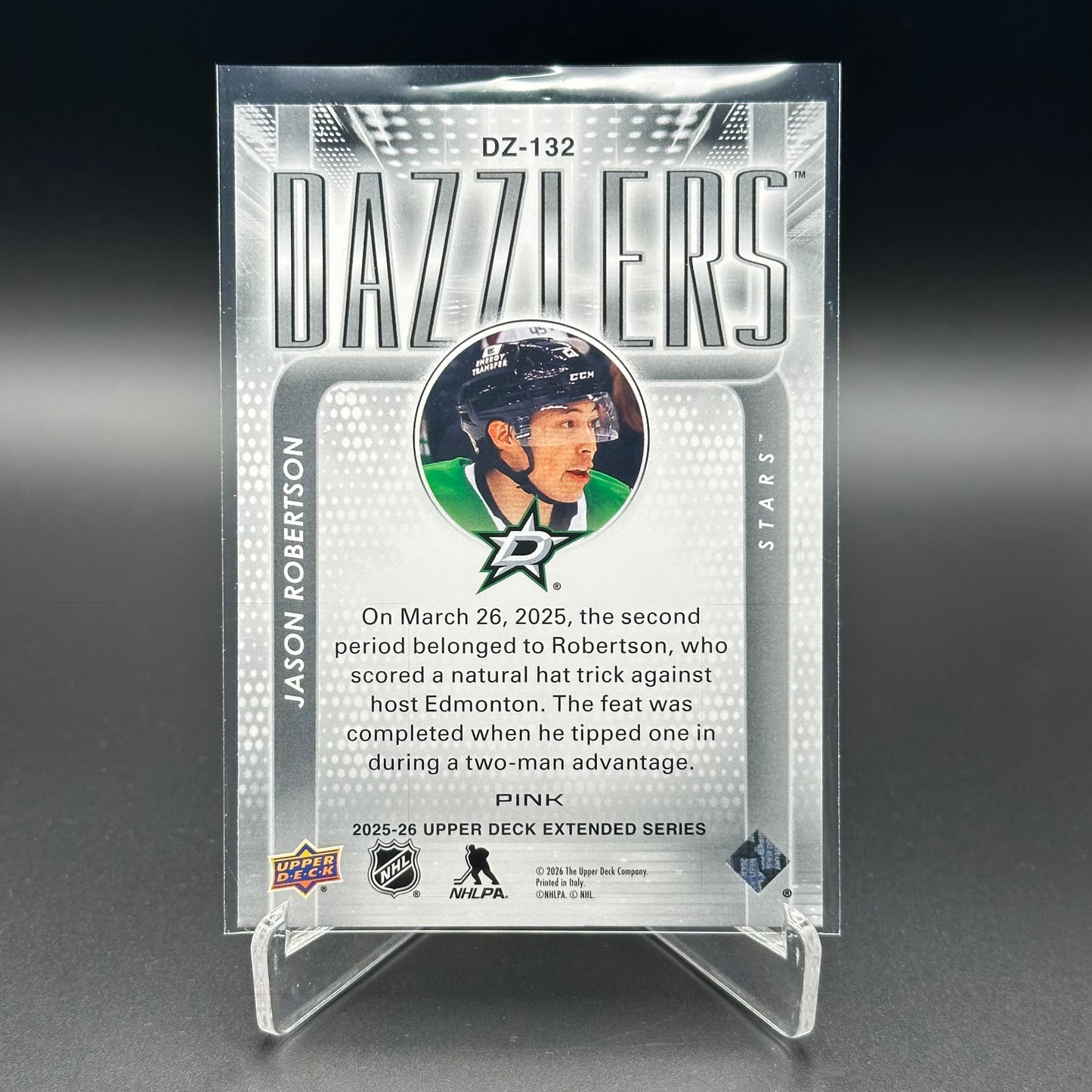 2025-26 Upper Deck Extended series JASON ROBERTSON #DZ-132 Dazzlers Pink
