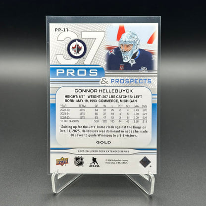 2025-26 Upper Deck Extended series CONNOR HELLEBUYCK #PP-11 Pros & Prospects Gold /250