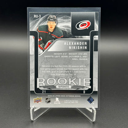 2025-26 Upper Deck Extended series ALEXANDER NIKISHKIN #RU-3 Rookie Update /1999