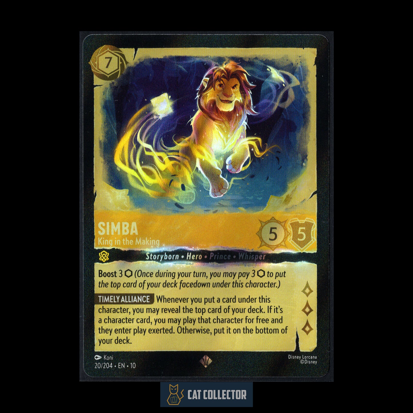 2025 Lorcana Whispers in the well SIMBA #20/204 Cold Foil Super Rare