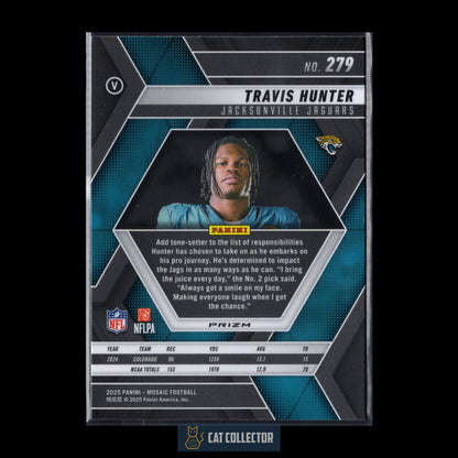 2025 Panini Mosaic TRAVIS HUNTER #279 Rookie Reactive Purple RC