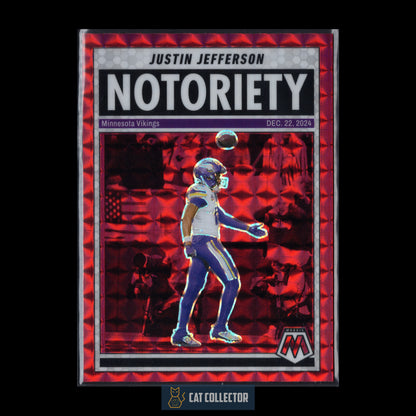 2025 Panini Mosaic JUSTIN JEFFERSON #6 Notoriety Red