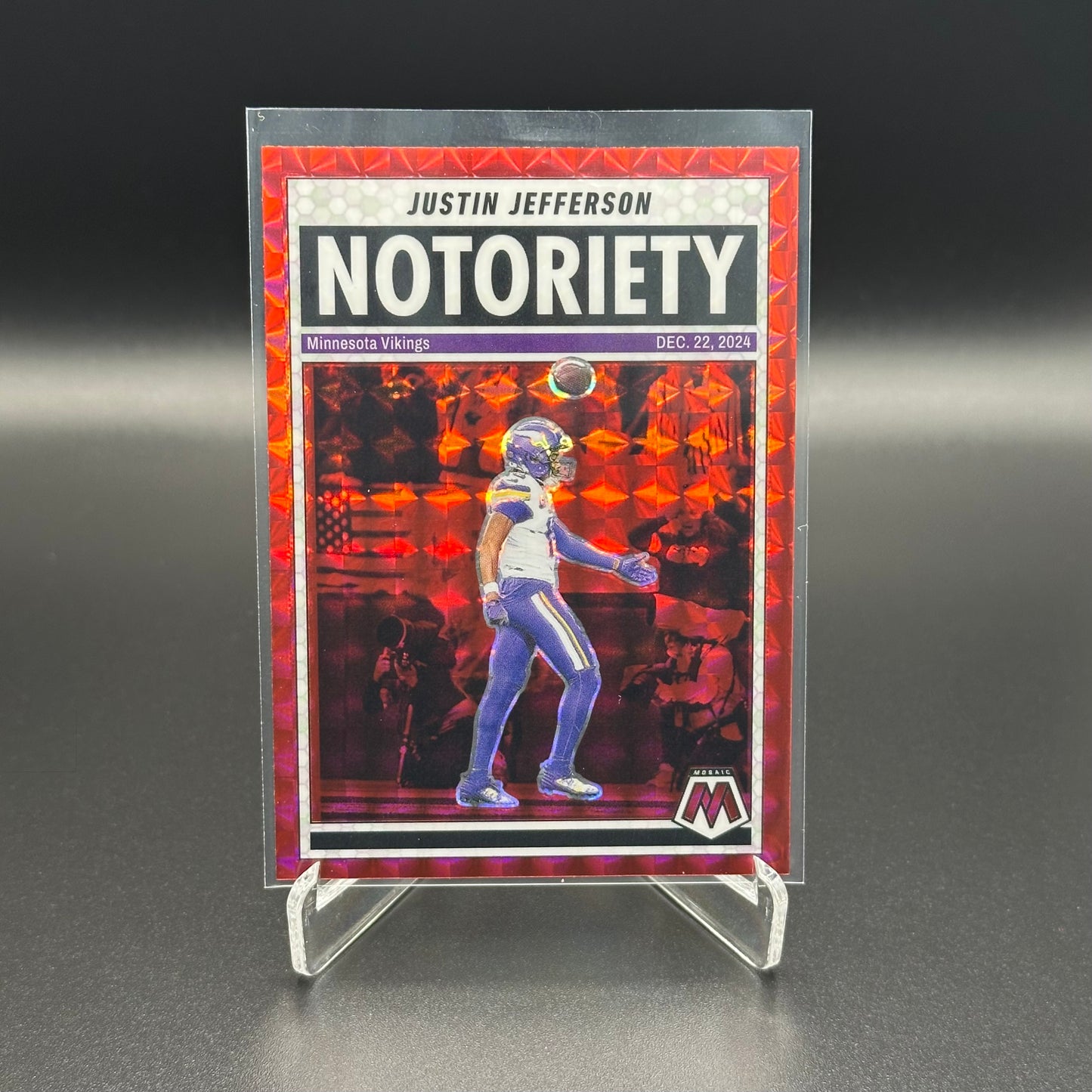 2025 Panini Mosaic JUSTIN JEFFERSON #6 Notoriety Red