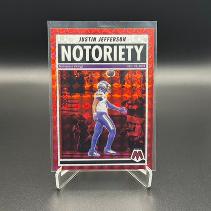 2025 Panini Mosaic JUSTIN JEFFERSON #6 Notoriety Red