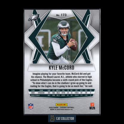 2025 Panini Phoenix KYLE MCCORD #173 Rookie Teal Mojo /50 RC