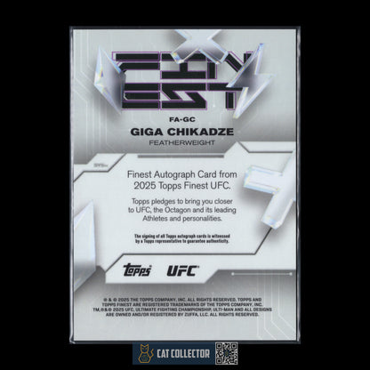 2025 Topps Finest UFC GIGA CHIKADZE #FA-GC Refractor Blue Checkerboard /75 Auto