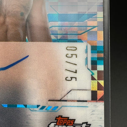 2025 Topps Finest UFC GIGA CHIKADZE #FA-GC Refractor Blue Checkerboard /75 Auto
